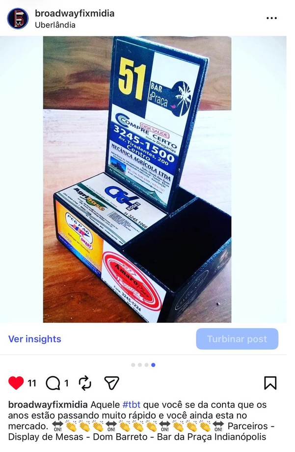 Primeiro parceiro Broadway Fix Mídia — Bar da Praça, Indianópolis 2016