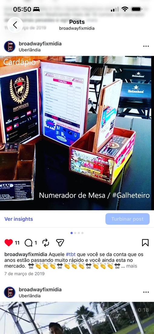 Display Broadway Fix Mídia — Numerador de mesa