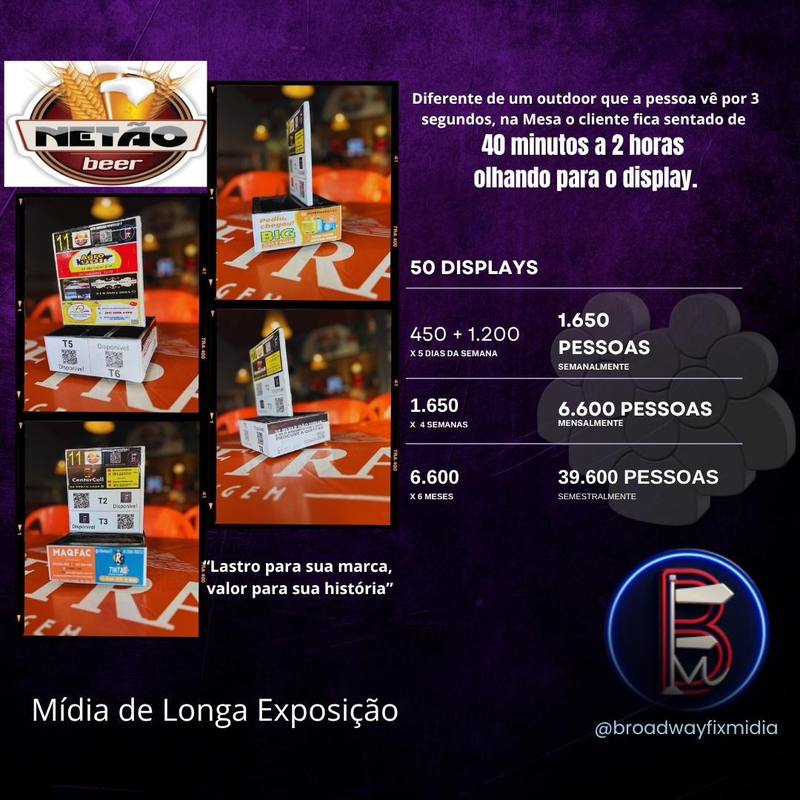 Display Broadway Fix Mídia — Bar das Américas