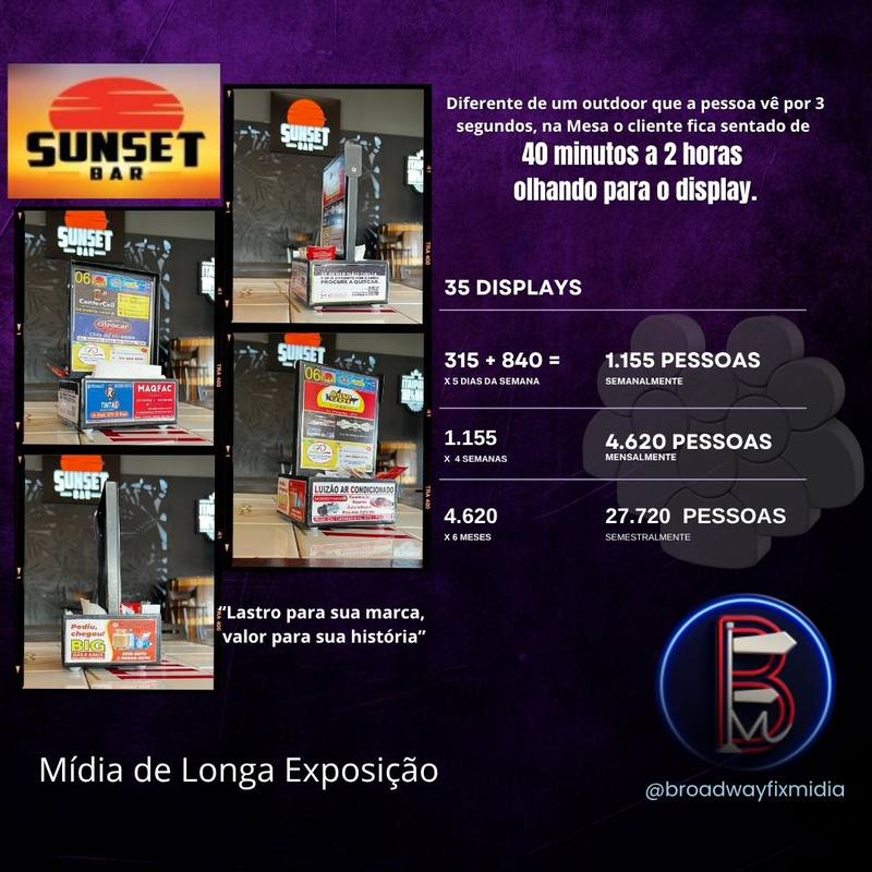 Display Broadway Fix Mídia — Display de mesa